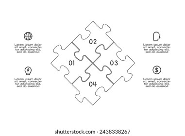 Doodle infographic elements with 4 options. Vector business template for presentation