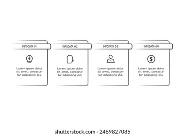 Doodle infographic elements with 4 options. Vector business template for presentation