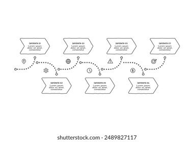 Doodle infographic elements with 4 options. Vector business template for presentation