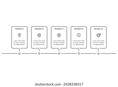 Doodle elementos infográficos con 5 opciones. Plantilla de negocio del vector para la presentación