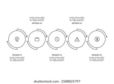 Doodle infographic elements with 5 options. Vector business template for presentation