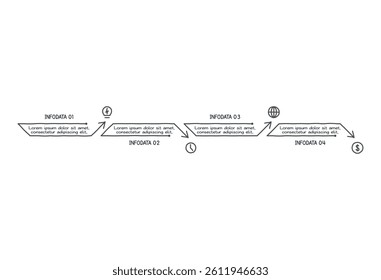 Doodle infographic elements with 6 options. Vector business template for presentation