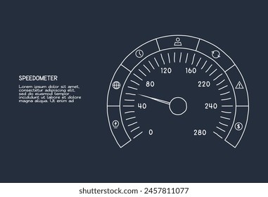 Doodle infographic elements with 8 options. Template for web on a dark background.