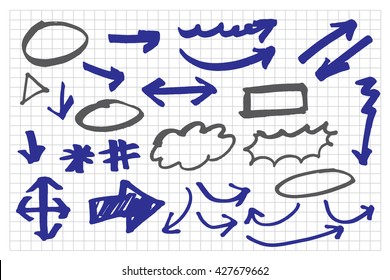 doodle infographic  elements and sketching vector illustration