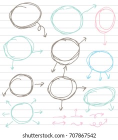 doodle infographic  elements and sketching vector illustration
