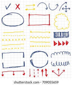 doodle infographic  elements and sketching vector illustration