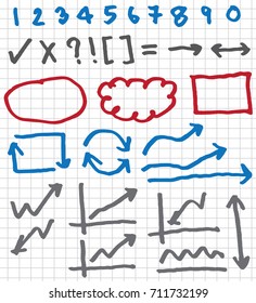 doodle infographic  elements and sketching vector illustration