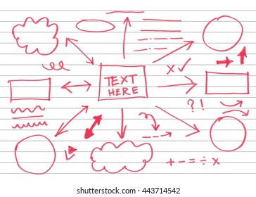 doodle infographic,elements,arrow,cloud,sign and sketching vector illustration
