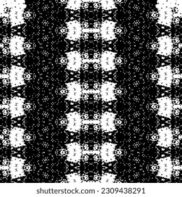Doodle Ink Dark Batik. Seamless Aztec Dark Pattern. Simple Native Hand Batik. Black Colour Art Doodle Pattern. Tribal Ink Scribble Vector. Black Color Geometric Pattern. Seamless Art Ethnic Vector