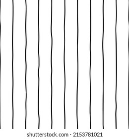 Doodle inky lines seamless pattern. Vector hand drawn wave lines with a pen. Black and white. Repeat background for fabric, wrapping, invitations, card, scrapbooking or wallpaper.