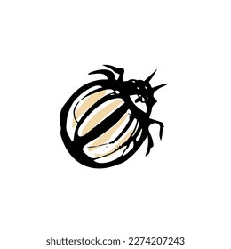 Doodle insects. Collection with spring and summer insects, bugs. Hand drawing vector illustration. Isolated object of insect and fly icon. 
