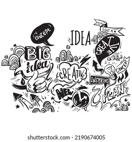 Doodle inspirational trendy design art vector