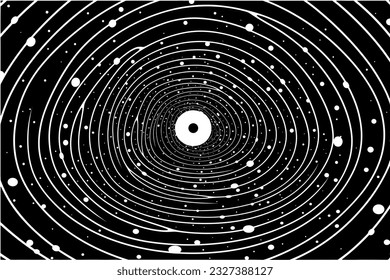 Doodle inspired Black holes, cartoon sticker, sketch, vector, Illustration