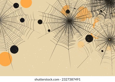 Doodle inspired Cobweb, cartoon sticker, sketch, vector, Illustration