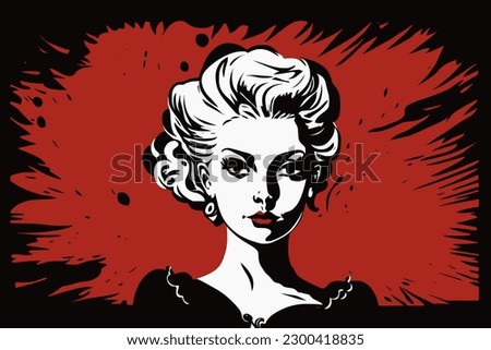 Doodle inspired Countess, cartoon sticker, sketch, vector, Illustration
