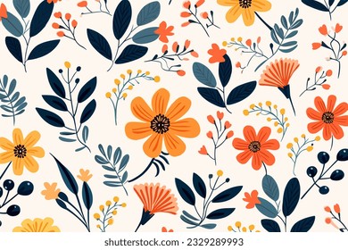 Doodle inspired Floral arrangements pattern pattern, cartoon sticker, sketch, vector, Illustration