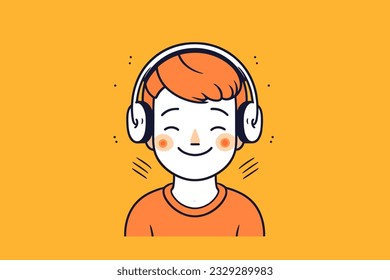 Doodle inspired Follower listening to instructions, cartoon sticker, sketch, vector, Illustration