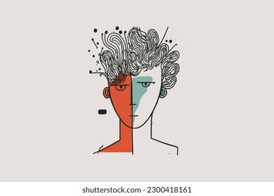 Doodle inspired Male, cartoon sticker, sketch, vector, Illustration