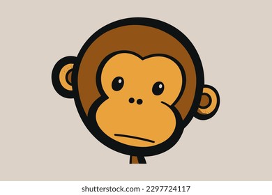 Doodle inspired Monkey, cartoon sticker, sketch, vector, Illustration