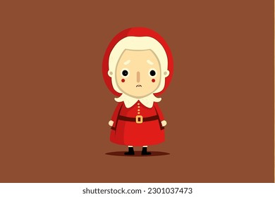 Doodle inspiró a la Sra. Claus, pegatina de dibujos animados, dibujo, vector, ilustración