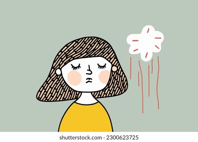 Doodle inspired Niece, cartoon sticker, sketch, vector, Illustration