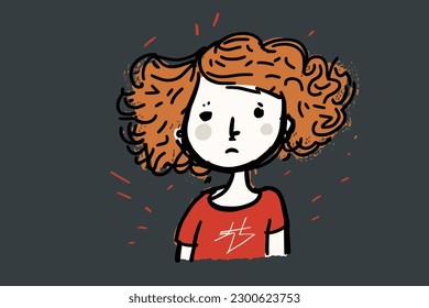 Doodle inspired Niece, cartoon sticker, sketch, vector, Illustration