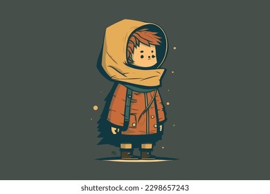 Doodle inspired Nomad, cartoon sticker, sketch, vector, Illustration