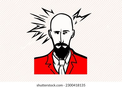 Doodle inspired Philanthropist, cartoon sticker, sketch, vector, Illustration
