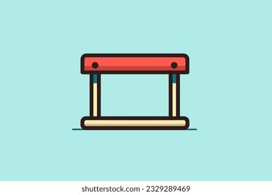 Doodle inspired Pommel horse, cartoon sticker, sketch, vector, Illustration