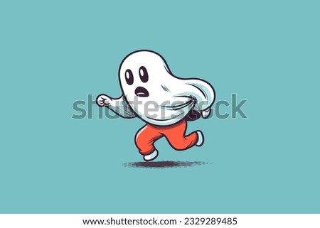 Doodle inspired Prankster sneaking around, cartoon sticker, sketch, vector, Illustration