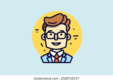 Doodle inspired Salesperson making sales, cartoon sticker, sketch, vector, Illustration