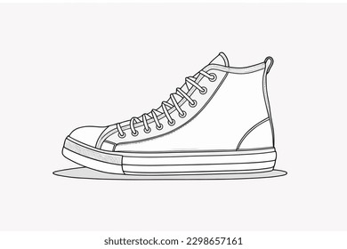 Esneaker inspirado en Doodle, pegatina de dibujos animados, boceto, vector, Ilustración
