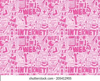 doodle internet web seamless pattern