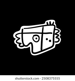 doodle Irregular pattern of black lines. Creative minimalist style art background for children.