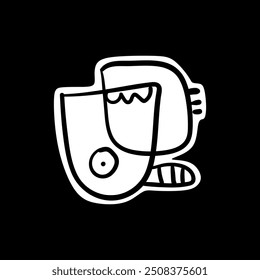 doodle Irregular pattern of black lines. Creative minimalist style art background for children.