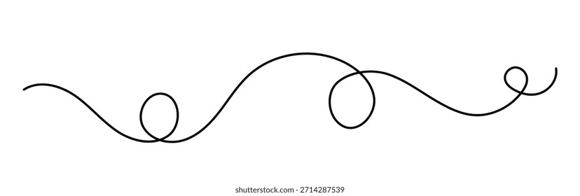 Doodle, einzelne Linie, einfache Vektorgrafik, dekorative Kunst