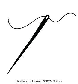 doodle isolated needle , flat needle