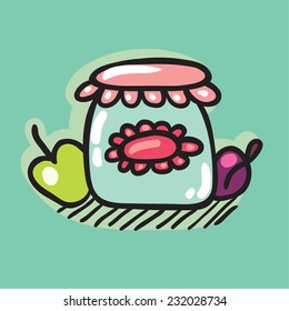 Doodle jam jar.