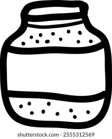 Doodle Jam Jar Vector Illustration