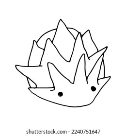 Doodle Japanese Pao sweets. Hand drawn sketch of traditional asian food. Vector flat illustration on white background.