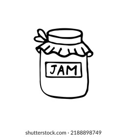 Doodle jar of jam. Hand-drawn vector illustration