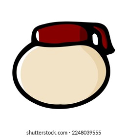 Doodle jar for spices. Color container with lid on white background. Hand-drawn cozy kitchen utensils, dishes for food, cooking. Cafe, organization of storage, cozy home symbol. Vector illustration