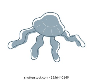 Doodle jellyfish color. Clip art for your projects.