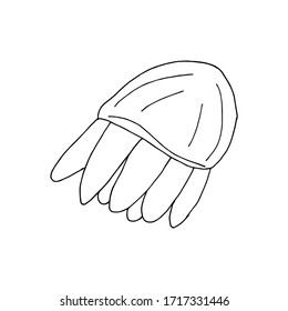 Doodle jellyfish. hand drawn of a jellyfish isolated on a white background. Vector illustration sticker, icon, design element