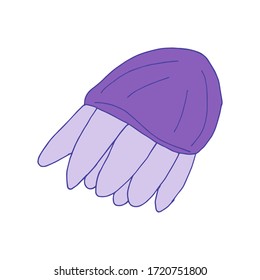 Doodle jellyfish. hand drawn of a jellyfish isolated on a white background. Vector illustration sticker, icon, design element