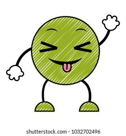 doodle joking emoji expression with arms and legs