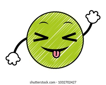 doodle joking emoji face expression with arms