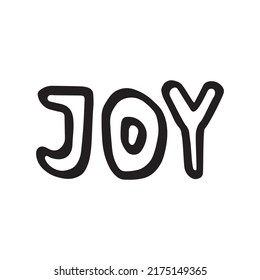 Doodle joy text lettering. Vector illustration