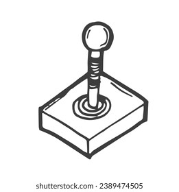 doodle joystick icon outline vector