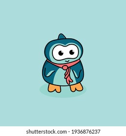 Doodle Kawai Penguin Mascot Character